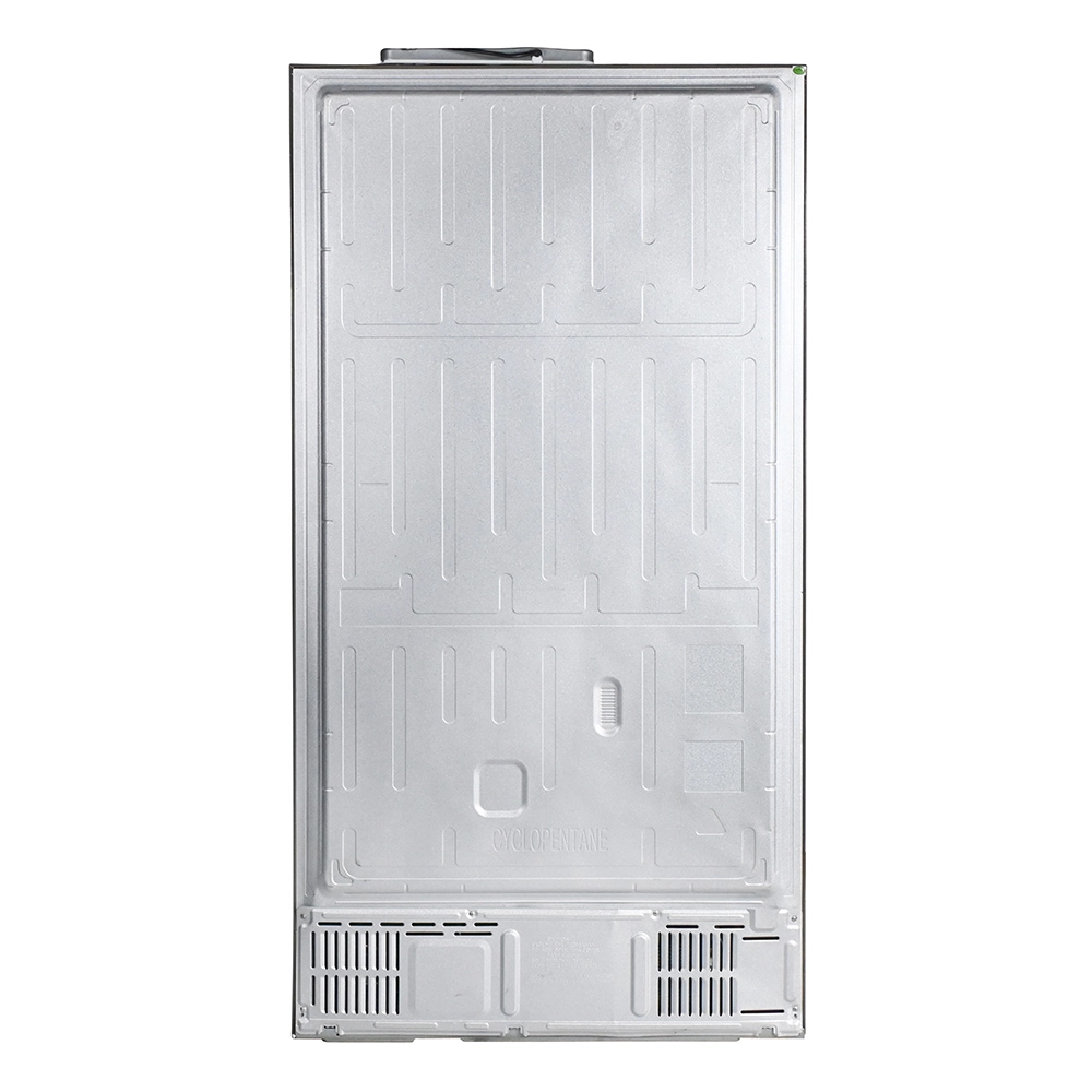 Haier Vogue Series 598L , Black White Glass Finish 3 Door Convertible Side By Side Refrigerator HRT-683KWG